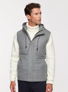Gutteridge Superfine 120's Vitale Barbaris Canonico Quilted Hooded Vest 48 (M)